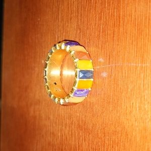 Madewell rainbow and gold ring, size 6